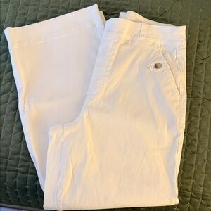 SPANX White Wide Leg CroppedTummy Control size Large